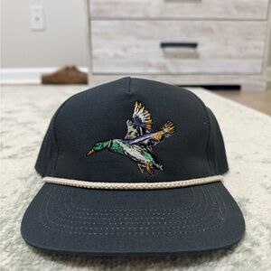 Embroidered Duck Cap with Rope Detail